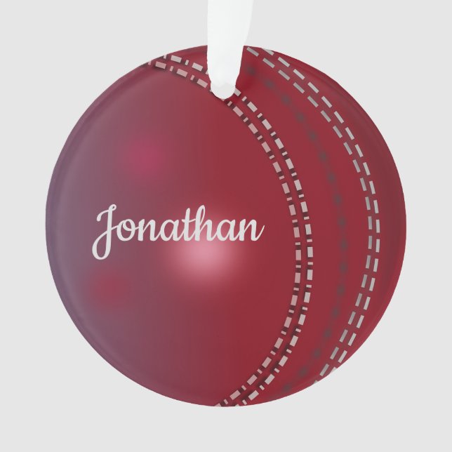 Cricket Ball Acrylic Ornament (Front)