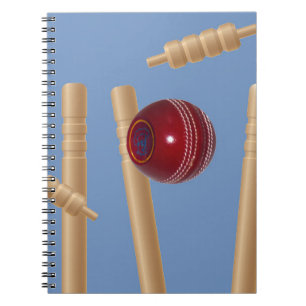 Cricket Ball And Stumps, Spiral Notebook