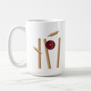 Cricket Ball Hitting The Wickets, Coffee Mug