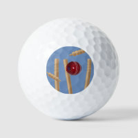 Cricket Ball On Blue Smashing Cricket Stumps,