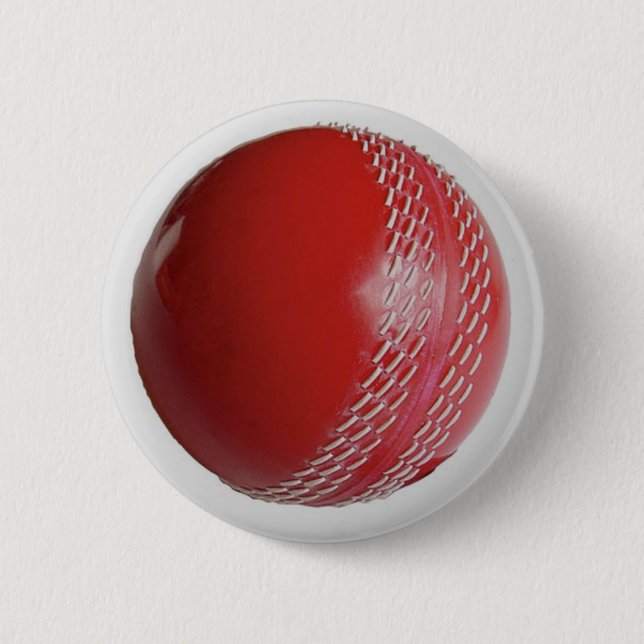 Cricket Ball Red Customise With Your Name 6 Cm Round Badge (Front)