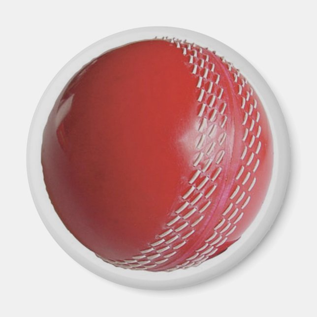 Cricket Ball Red Customise With Your Name Magnet (Front)