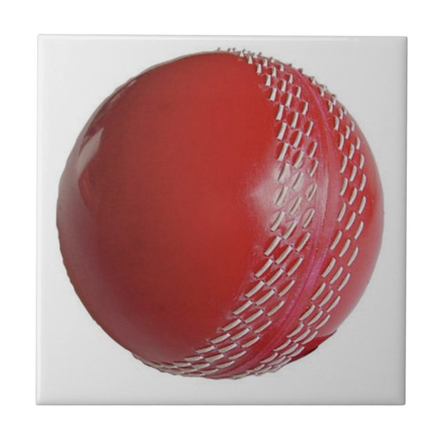Cricket Ball Red Customise With Your Name Tile (Front)
