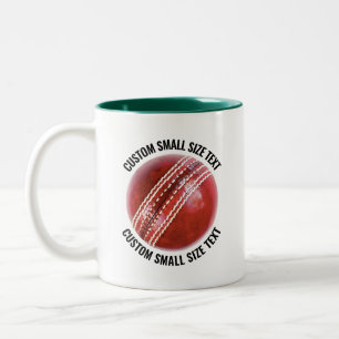 Cricket Ball & Small Text HUNTER GREEN 11oz Custom Two-Tone Coffee Mug