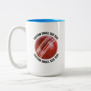 Cricket Ball & Small Text LIGHT BLUE 15oz Custom Two-Tone Coffee Mug