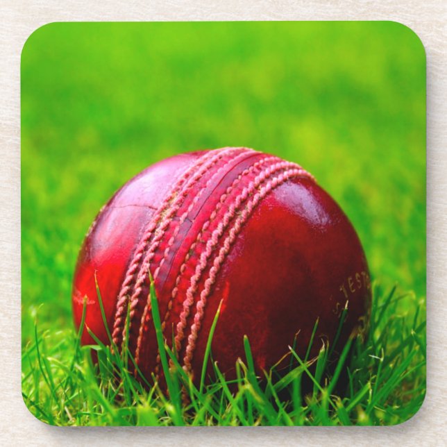 Cricket Ball Sport Personalise it With Text Coaster (Front)