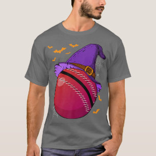 Cricket Ball Witch Hat Halloween Costume Kids Boys T-Shirt
