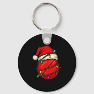 Cricket Ball With Santa Hat Funny Christmas Xmas G Key Ring