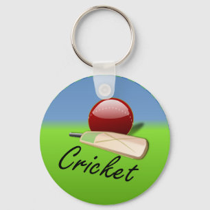 Cricket - bat and ball, key ring