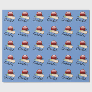 Cricket bat and ball, popular design wrapping paper