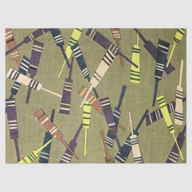 Cricket Bat Pattern Gift Wrapping Tissue Paper (Front)