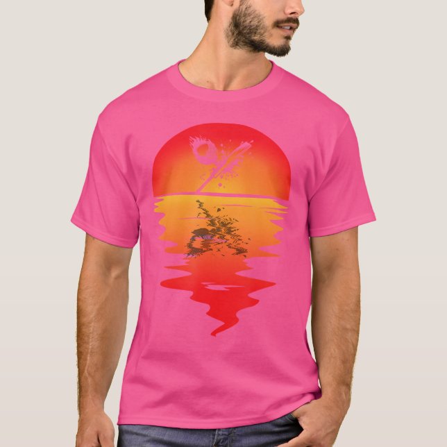 Cricket Bat Sunset Cricketing Cricket Player Crick T-Shirt (Front)