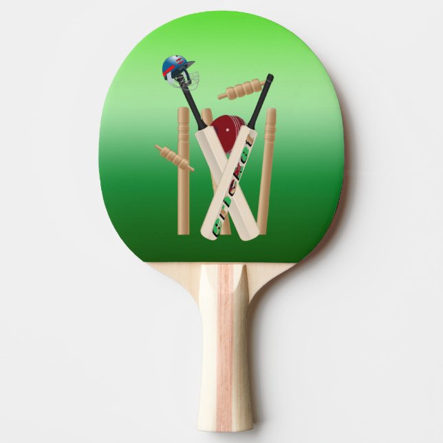 Cricket Bats Ball And Stumps, Ping Pong Paddle (Front)