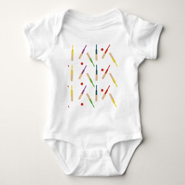 Cricket bats/ balls Vest Baby Bodysuit (Front)