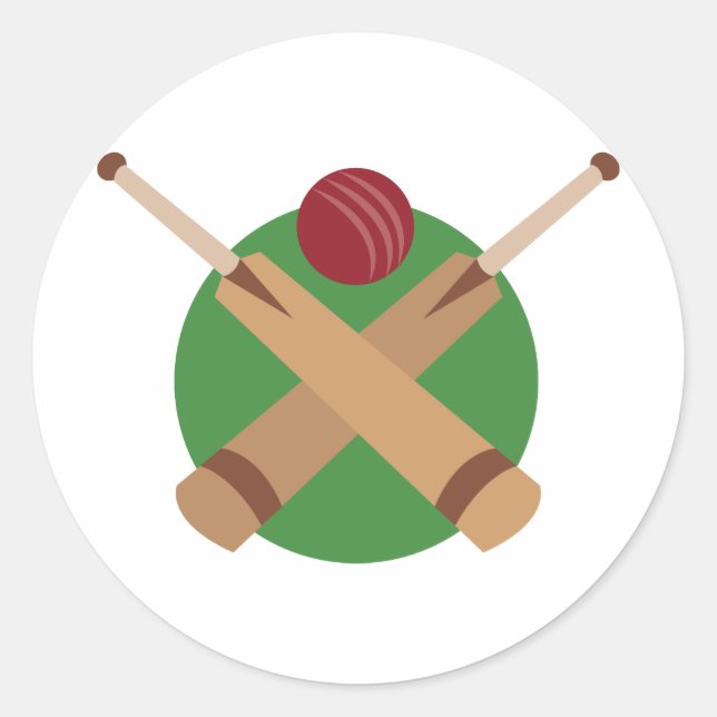 Cricket Bats Classic Round Sticker (Front)