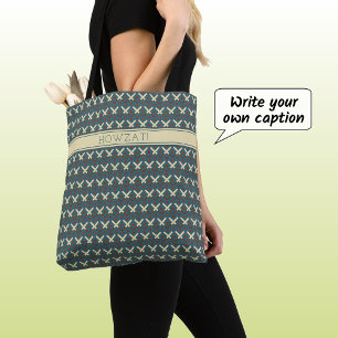 Cricket bats pattern custom text tote bag