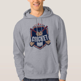 Cricket Bats with ball and written text Hoodie