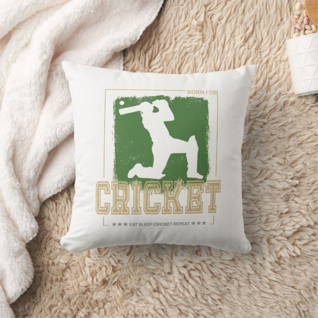 Cricket Batsman Vintage Pitcher Player Coach Cushion (Blanket)