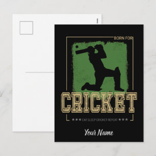 Cricket Batsman Vintage Pitcher Player Coach Holiday Postcard