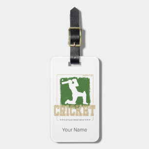 Cricket Batsman Vintage Pitcher Player Coach Luggage Tag