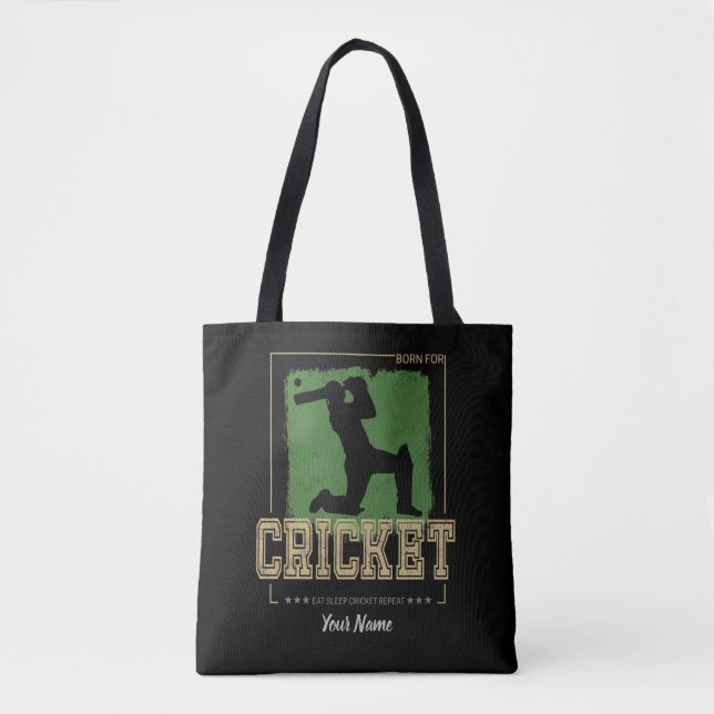 Cricket Batsman Vintage Pitcher Player Coach Tote Bag (Front)