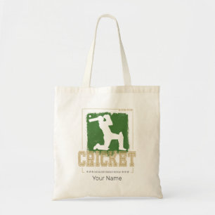 Cricket Batsman Vintage Pitcher Player Coach Tote Bag