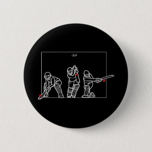 Cricket Batting Funny Cricket Fan Gift Cricket 6 Cm Round Badge