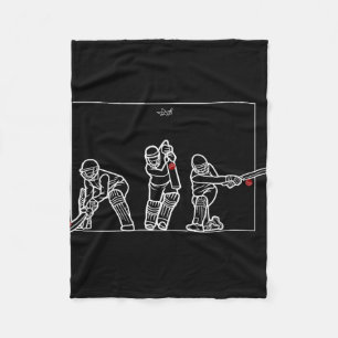 Cricket Batting Funny Cricket Fan Gift Cricket Fleece Blanket