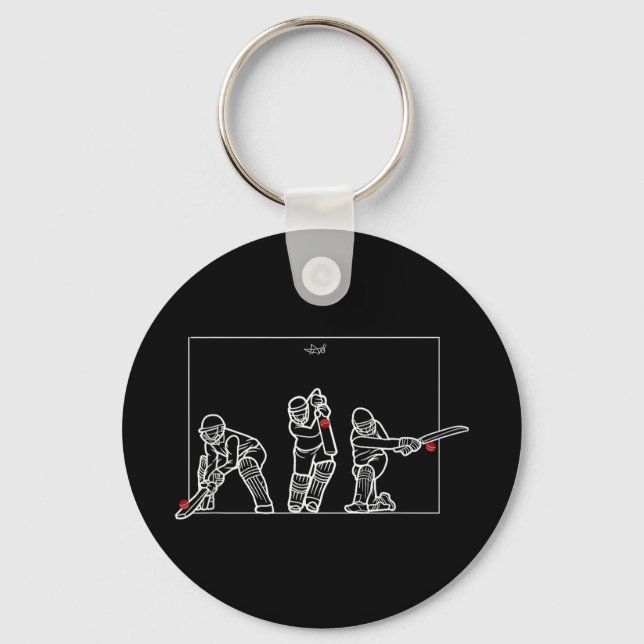 Cricket Batting Funny Cricket Fan Gift Cricket  Key Ring (Front)