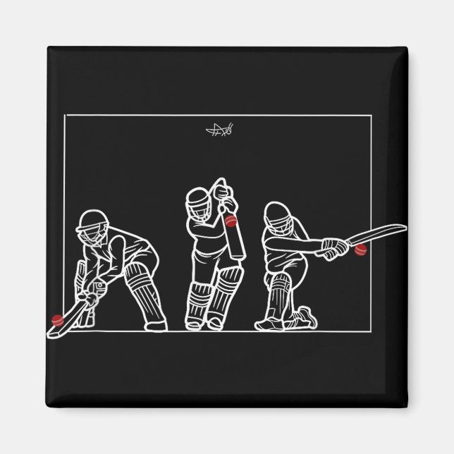 Cricket Batting Funny Cricket Fan Gift Cricket  Magnet (Front)