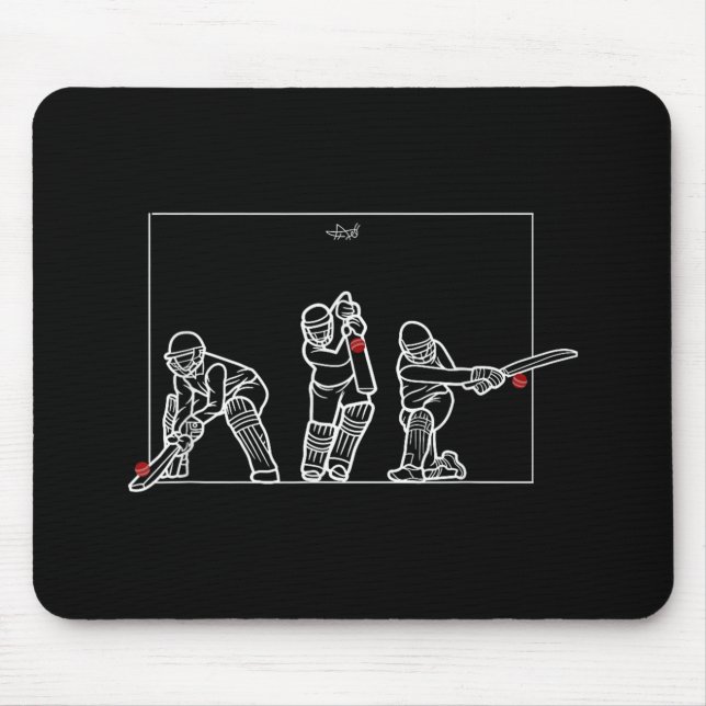 Cricket Batting Funny Cricket Fan Gift Cricket  Mouse Pad (Front)