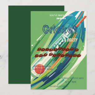 Cricket Birthday Party Sports Invitation