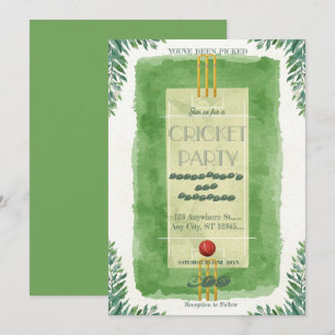 Cricket Birthday Party Sports Invitation