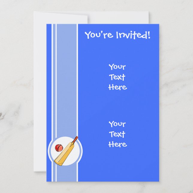 Cricket; blue invitation (Front)