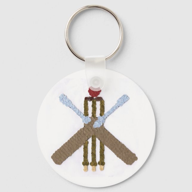 Cricket Button Keyring (Front)