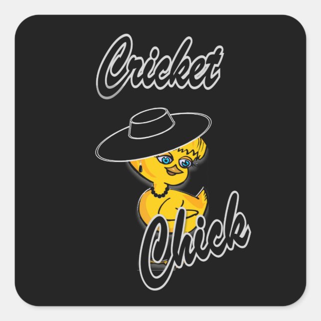 Cricket Chick #4 Square Sticker (Front)