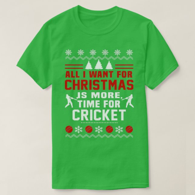 Cricket Christmas Time T-Shirt (Design Front)
