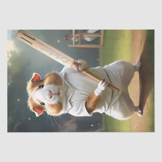 Cricket Craze: The Guinea Pigs Big Match Tissue Paper (Front)