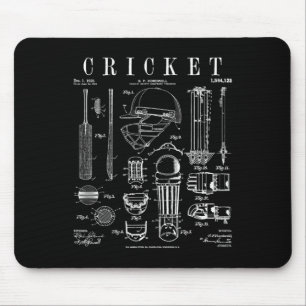 Cricket Cricketer Tsman Bowler Vintage Sports Pate Mouse Pad