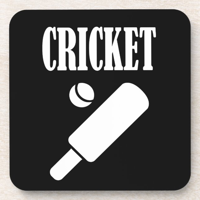Cricket Cusomize Personalise Name, Number or Team Coaster (Front)