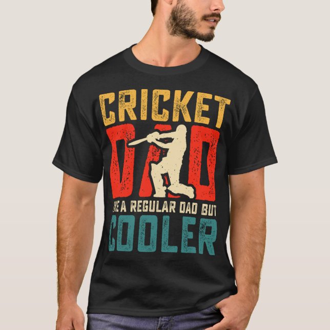 Cricket Dad Digital Basic Dark T-Shirt (Front)