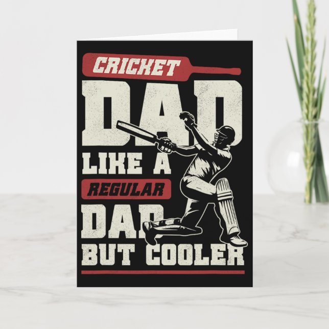 Cricket Dad Father's Day Shirt Cricket Tsman Crick Card (Front)