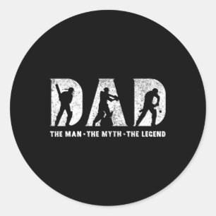 Cricket Dad The Man The Myth The Legend Father's D Classic Round Sticker
