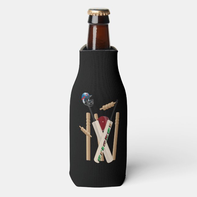 Cricket Day Out With Bats And Ball, Bottle Cooler (Bottle Front)