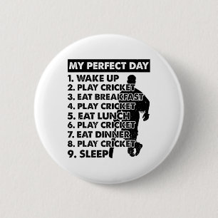 Cricket Day Plan Cricket Player 6 Cm Round Badge