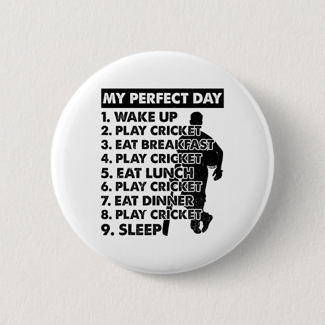Cricket Day Plan Cricket Player  6 Cm Round Badge (Front)