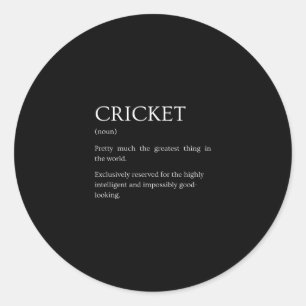 Cricket Definition - Funny Sarcastic Cricket Expla Classic Round Sticker
