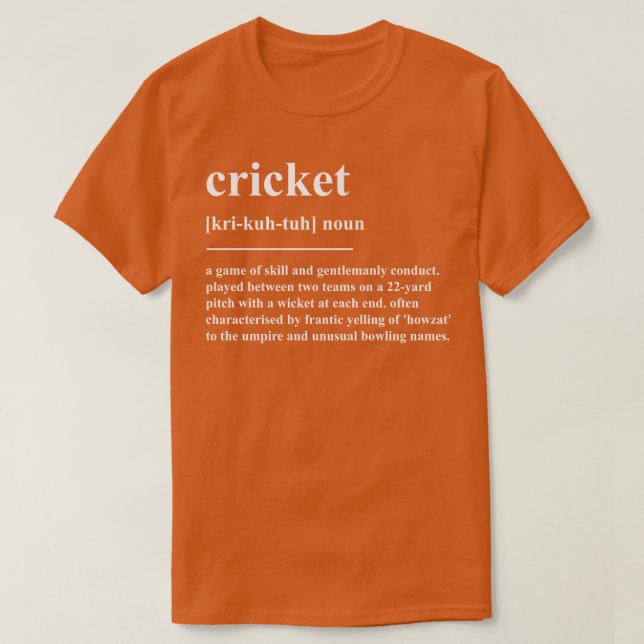 Cricket Definition T-Shirt (Design Front)