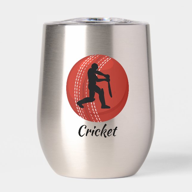 Cricket Design Thermal Wine Tumbler (Front)