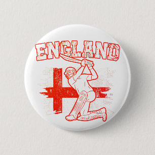 Cricket England, England flag 6 Cm Round Badge